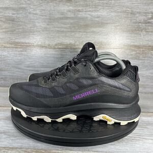 Merrell Women’s Moab Speed Black Purple Vibram Trail Hiking Shoes Size 9.5